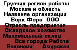 Грузчик(регион работы - Москва и область) › Название организации ­ Ворк Форс, ООО › Отрасль предприятия ­ Складское хозяйство › Минимальный оклад ­ 27 000 - Все города Работа » Вакансии   . Амурская обл.,Благовещенский р-н